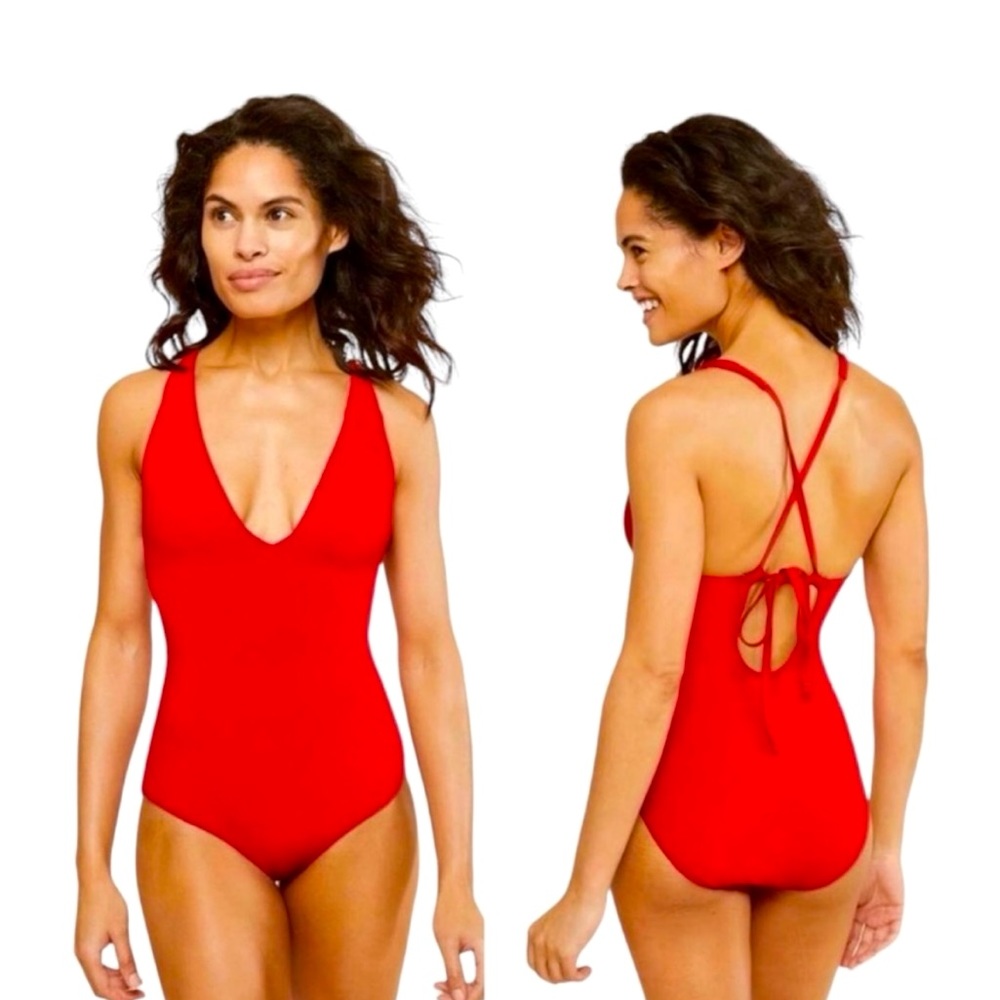 Andie Swim NWT The Bali Cherry Red LONG TORSO Medium